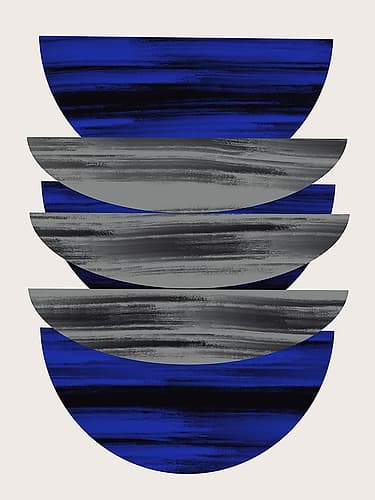 Scandinavian In Blue And Black Minimalist Print