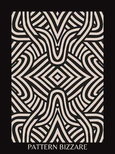 Black Pattern Bizarre 3 Art Print