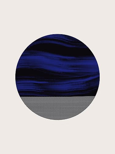 Blue Wavy Sphere Minimalist Print