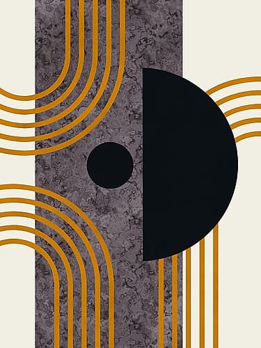 Marble Mid Century Composition Abstract Art Print