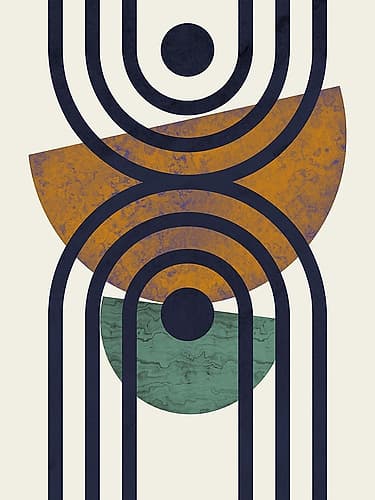 Textured Mid Century Composition 2 Minimalist Print