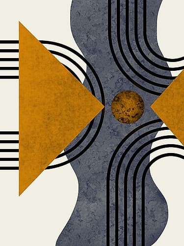 Textured Mid Century Composition 3 Minimalist Print