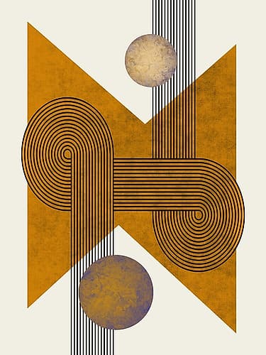 Textured Mid Century Composition 4 Art Print