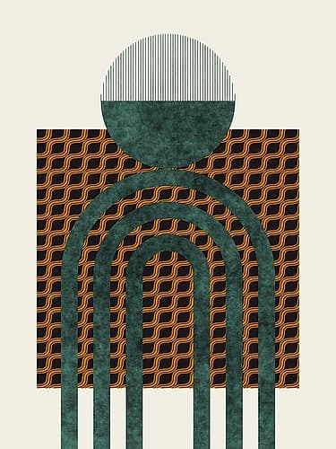 Textured Mid Century Composition 5 Art Print