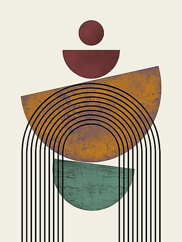Textured Mid Century Composition Minimalist Print