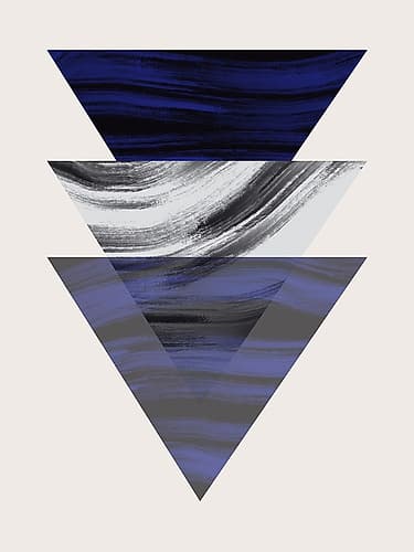 Three Triangular Geometric Minimalist Print