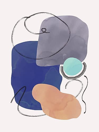 Watercolor Organic Shapes 5 Abstract Art Print