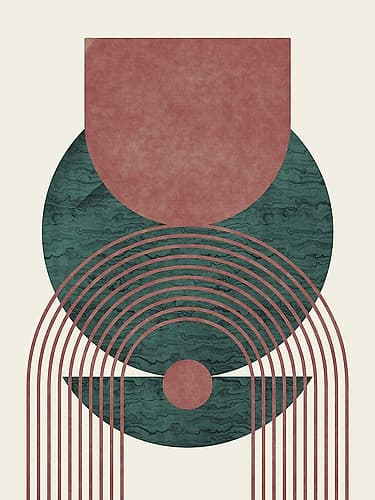 Aquamarine Marble Geometric Design Minimalist Print