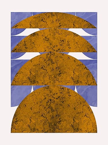 Golden Marble Sphere Design Minimalist Print