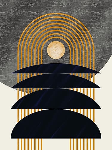 Marble Moon Geometry Minimalist Print