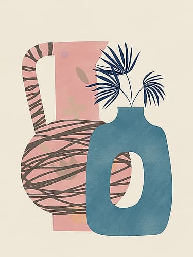 Still Life With Blue and Pink Vase Art Print