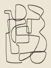Warm Abstract Line Art Composition Black & White Print