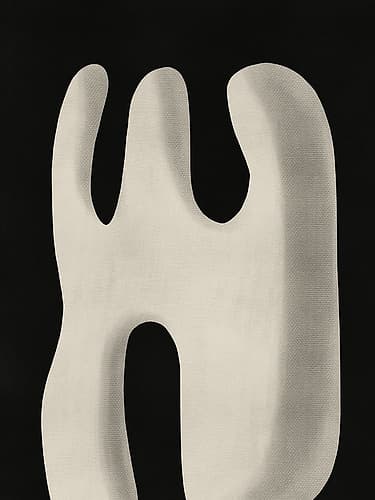 Abstract White Sculpture Scream Minimalist Print