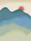 Blue and Green Minimal Mountain Art Print