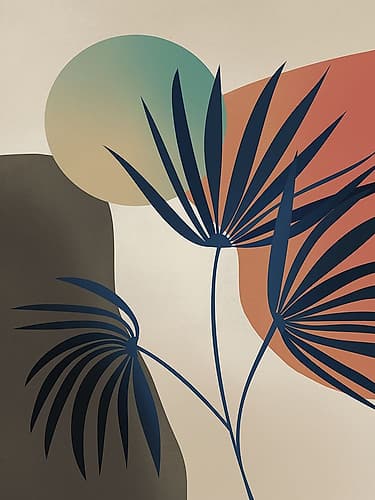 Boho Tropical Painting Minimalist Print