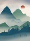 Distant Mountains Art Print