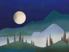 Glowing Mist Under the Moonlight Art Print