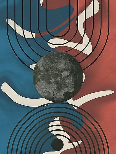 Mid Century Fabric Minimalist Print