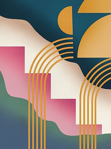 Mid Century Liquify Abstract Art Print