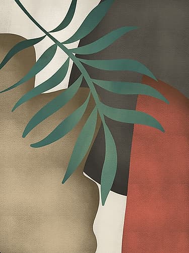 Tropical Abstract Palm Leaf Minimalist Print