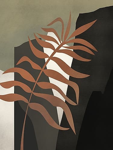 Tropical Abstract With Palm Leaf Minimalist Print