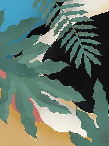 Tropical Boho Leaf Art Print
