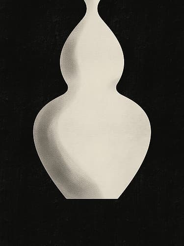 White Vase Abstract Art Print