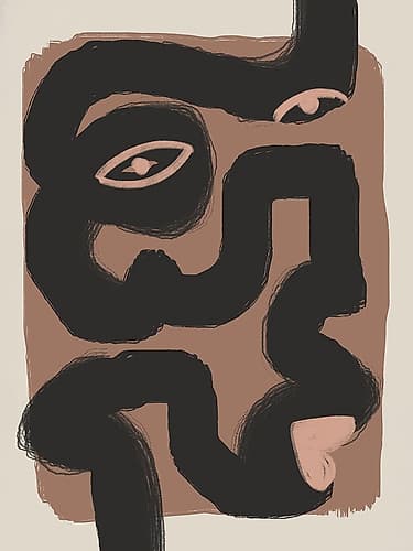 Abstract Black Portrait Minimalist Print