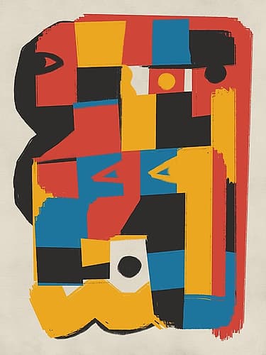 Bauhaus Abstract Color Block Abstract Art Print