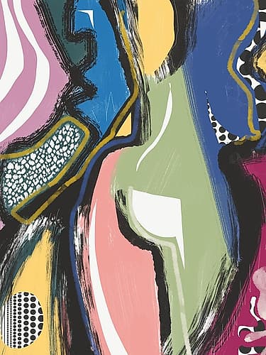 Colorful Abstract Bum Art Print