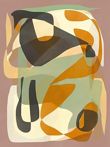 Luminous Ochre Abstract Infinity Minimalist Print
