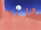 Red Rock Moonlight Art Print