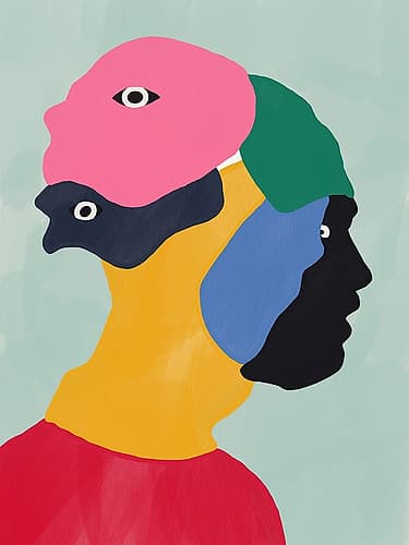 Hiding Behind Masks Figurative Print