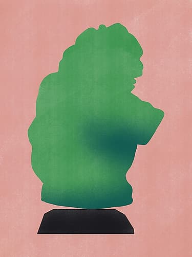 Stone Sculpture In Yellow Green Minimalist Print