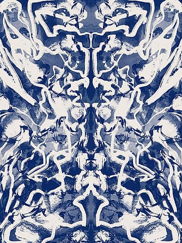 Groovy Ultramarine Abstract Art Print