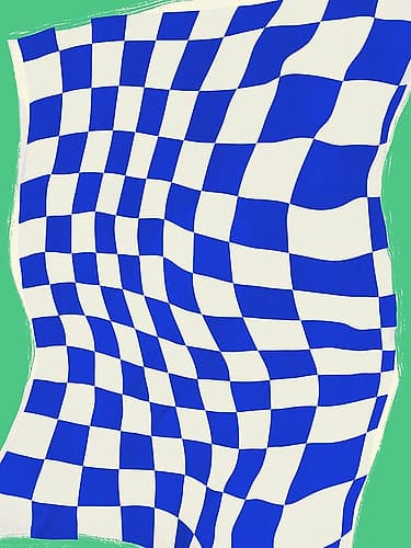 Blue Checker Cloth Art Print