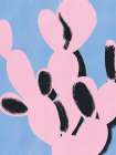 Pink Cactus Silhouette Botanical Print
