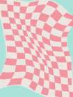 Pink Checker Cloth Art Print