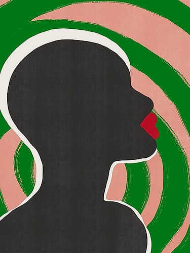 Anonymous Portrait In Green Spiral Art Print