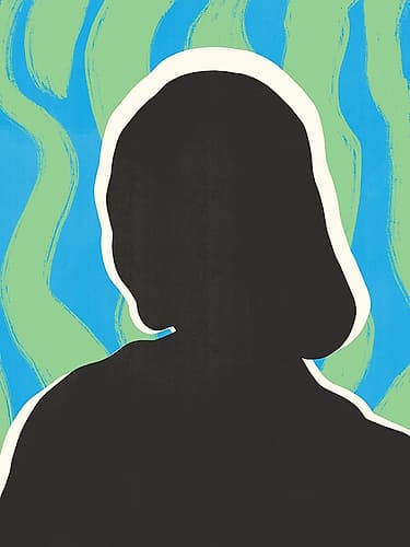 Anonymous Portrait In Cool Colors Art Print