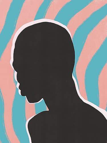 Anonymous Portrait In Neon Lights Minimalist Print
