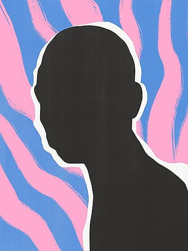 Anonymous Portrait In Stripes Figurative Print