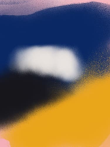 Blue And Yellow Abstract Liquify Abstract Art Print