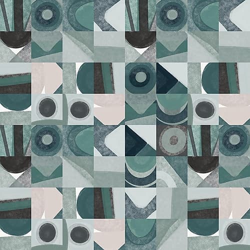 Mid Century Grid Pattern Four Art Print