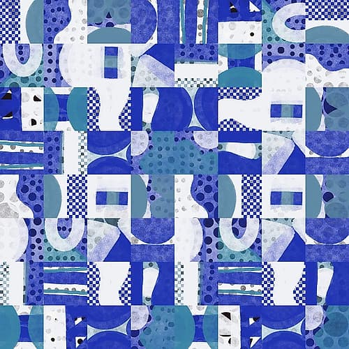 Mid Century Grid Pattern Five Art Print