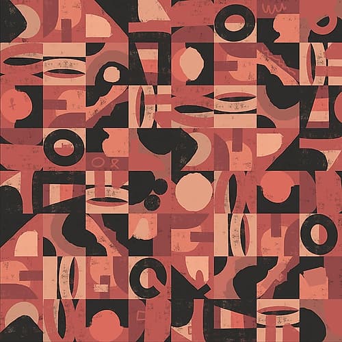 Mid Century Grid Pattern Nine Art Print