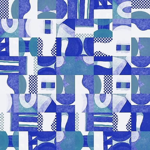 Mid Century Grid Pattern Six Art Print
