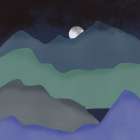 Moonlight Minimal Mountain Art Print