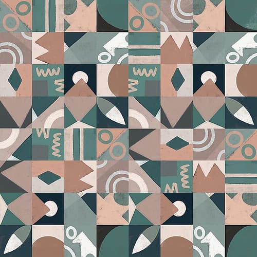 The Mid Century Grid Pattern Art Print