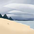 Moody Seagull Art Print